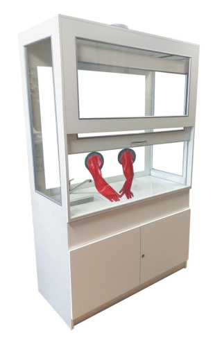 Dygestorium laboratoryjne Pro-III Glass z komorą rękawicową