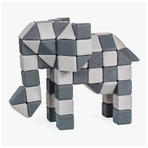 Klocki magnetyczne JollyHeap Creative Słoń ELIOT - 100 szt