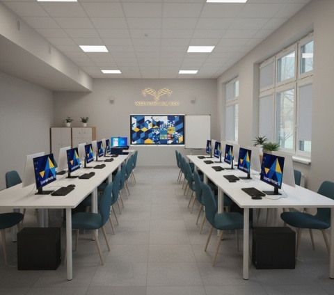 Nowoczesna pracownia komputerowa PC dla szkół – 10 stanowisk +1 | VAT 0%