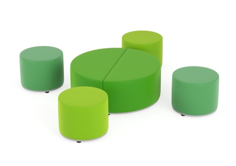 Zestaw puf Tobo 10 zielony, tkanina Meditap, siedzisko wys. 21cm