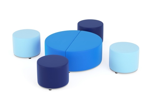 Zestaw puf Tobo 10 zielony, tkanina Meditap, siedzisko wys. 21cm