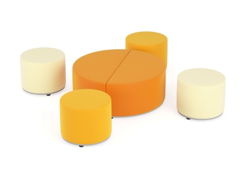 Zestaw puf Tobo 10 zielony, tkanina Meditap, siedzisko wys. 21cm