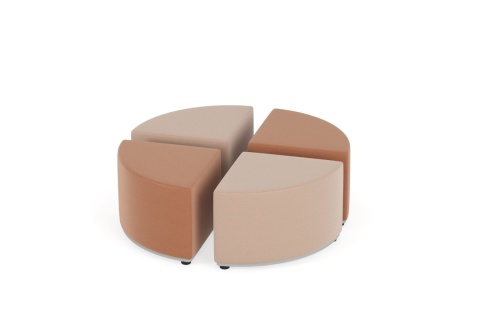 Zestaw puf Tobo 13 brązowy, tkanina Meditap, siedzisko wys. 21cm