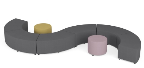 Zestaw puf Tobo 18 zielony, tkanina Meditap, siedzisko wys. 31cm