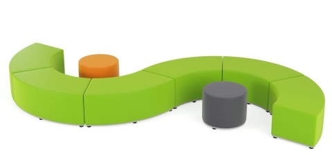 Zestaw puf Tobo 18 zielony, tkanina Meditap, siedzisko wys. 46cm