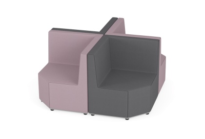 Zestaw puf Tobo 19 różowy, tkanina Solar, siedzisko wys. 43cm