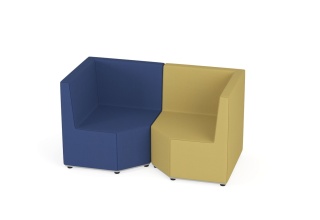 Zestaw puf Tobo 20 szary/niebieski, tkanina Meditap, siedzisko wys. 43cm