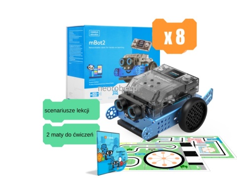 Makeblock - zestaw robotów 8x mBot2 +maty m1,m2 +scenariusze
