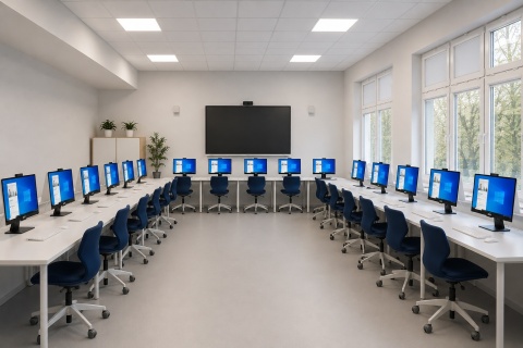 Nowoczesna pracownia komputerowa AIO dla szkół - 10 stanowisk +1 | wersja sprzętowa