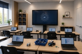Pracownia AI dla szkół podstawowych - roboty Codey Rocky, laptopy, mBlock 5, ChatGPT