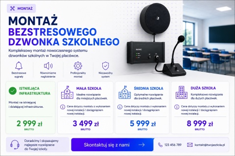 System bezstresowego dzwonka szkolnego - wdrożenie i integracja