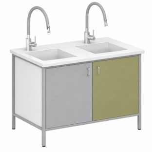 Szafka laboratoryjna przyścienna 120x60x86 (z dwoma zlewami)