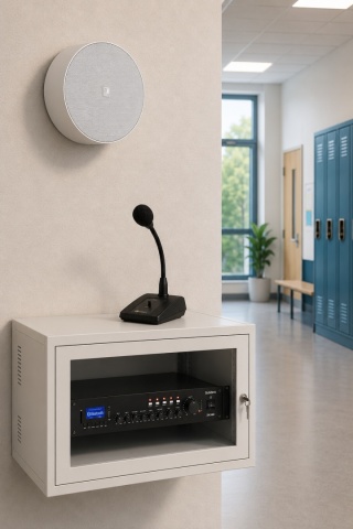 Zestaw radiowęzła szkolnego - 20 głośników